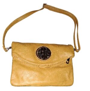 Elegant Vegan Leather Mustard Yellow 5 Compartment Shoulder Bag